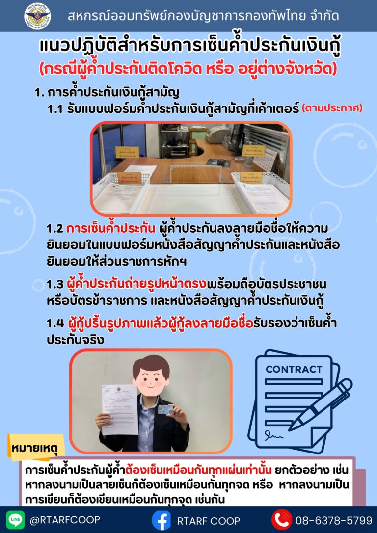 แนวปฏิบัติสำหรับการเซ็นค้ำประกันเงินกู้